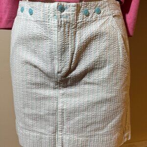 LE TIGRE | White & Blue Stripes Mini Skirt
